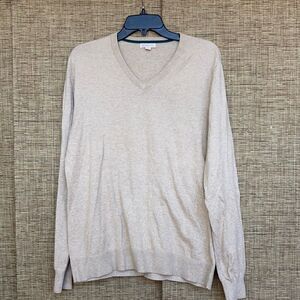 Vintage Merona fine knit cotton v neck sweater color taupe